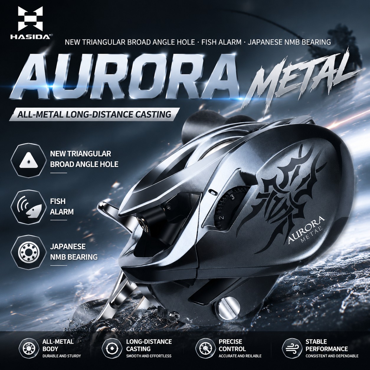 Carretilha HASIDA Metal Rotor  - Abu Garcia Reel Max avaliação e preço