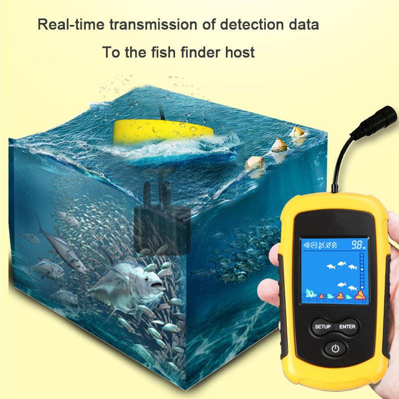 100m com fio tela colorida por - Fish Finder Cable avaliação e preço